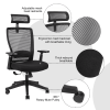 High back office mesh chair with lumbar support; color black; 300lbs