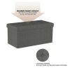 Folding Storage Bench Ottoman Tufted Cube Organizer by Lavish Home (Grey)