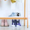 Set of 4 Stackable Clear Plastic Shoe Storage Box