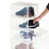 Set of 4 Stackable Clear Plastic Shoe Storage Box