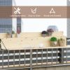 Hanging Balcony Table, Spruce Wood Foldable Railing Bar, Serving Table & Desk, Fits up to 3.9 Inches, Natural