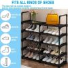 Shoe Rack Shoe Organizer, 20-24 Pairs Shoes Storage Organizer Metal Stackable&Removable Multifunctional Show Rack for Entryway,Closet and Bedroom