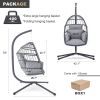 Patio Foldable Hanging Swing Chair with Stand Gray Color