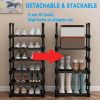 Shoe Rack Shoe Organizer, 20-24 Pairs Shoes Storage Organizer Metal Stackable&Removable Multifunctional Show Rack for Entryway,Closet and Bedroom