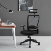 High back office mesh chair with lumbar support; color black; 300lbs