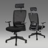 High back office mesh chair with lumbar support; color black; 300lbs