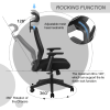 High back office mesh chair with lumbar support; color black; 300lbs