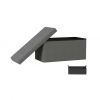 Folding Storage Bench Ottoman Tufted Cube Organizer by Lavish Home (Grey)
