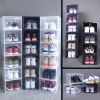 Set of 4 Stackable Clear Plastic Shoe Storage Box