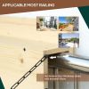 Hanging Balcony Table, Spruce Wood Foldable Railing Bar, Serving Table & Desk, Fits up to 3.9 Inches, Natural