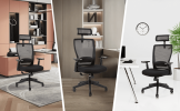 High back office mesh chair with lumbar support; color black; 300lbs