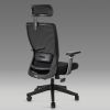 High back office mesh chair with lumbar support; color black; 300lbs
