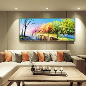 Hand Painted Oil Painting Large original oil painting Abstract art on canvas Natural oil painting Landscape oil painting Living room oil painting (size: 40x80cm)