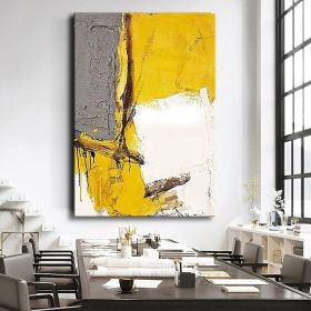 Oil Painting Handmade Hand Painted Wall Art Abstract Yellow Living Room Hallway Bedroom Luxurious Decorative Painting (size: 50X70cm)