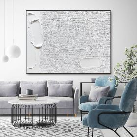 Hand Painted Oil Painting Large White Abstract Painting White Painting White 3D Textured Painting Modern Abstract Painting Living Room Minimalist Art (size: 150X220cm)