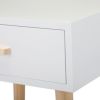 One Set of Nightstand with One Drawer, Bedside Table with Pine Legs, Convenient Cabinet, Indoors, Gray XH