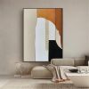Hand Painted Oil Painting Abstract Painting Original Large Acrylic Canvas Wall Art Geometry Brown Minimalist Modern Painting Wall Art on Canvas