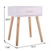 One Set of Nightstand with One Drawer, Bedside Table with Pine Legs, Convenient Cabinet, Indoors, Gray XH